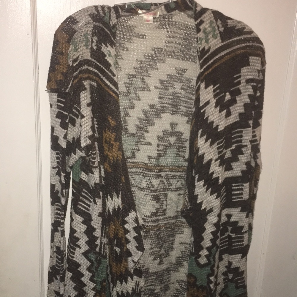 Geometric print cardigan